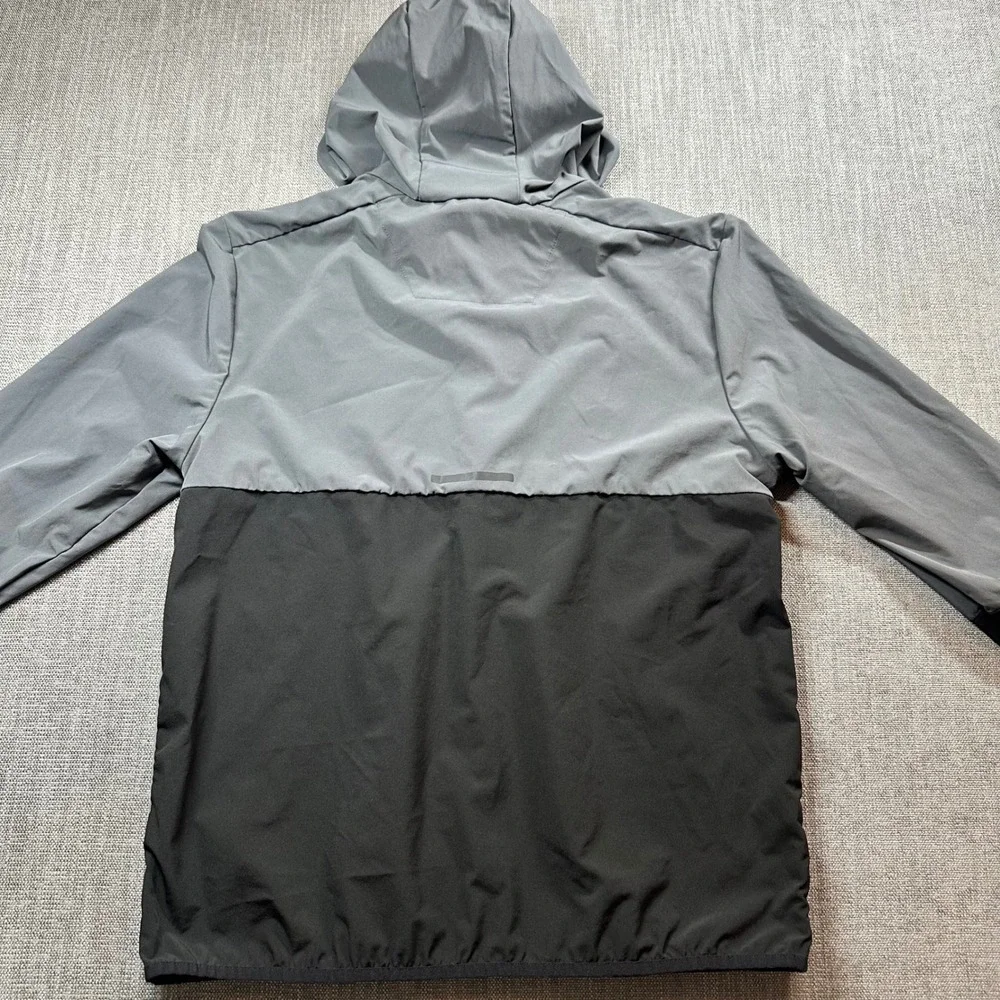 Sonneti London Windbreaker Mens Large Grey Black  Hooded Zip Jacket